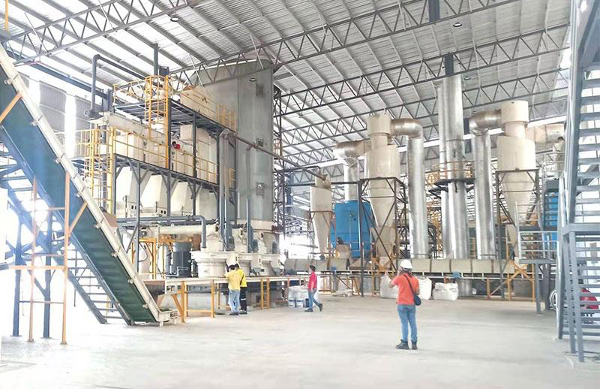 Wood pellet production facility interior